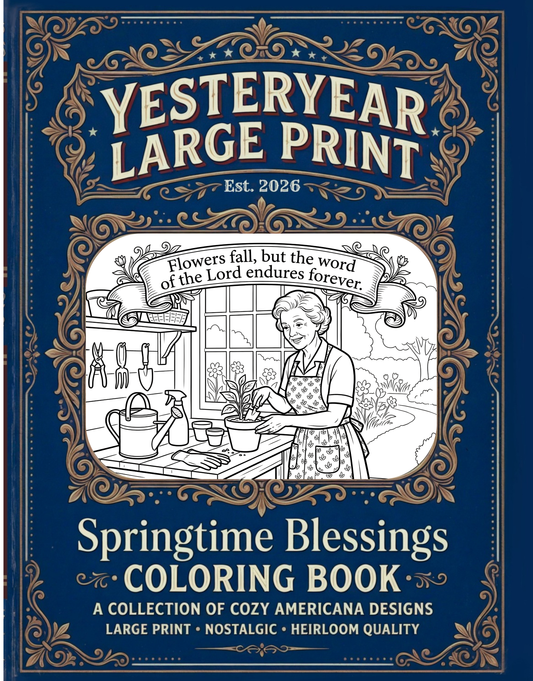 Springtime Blessings Coloring Book YESTERYEAR LARGE PRINT